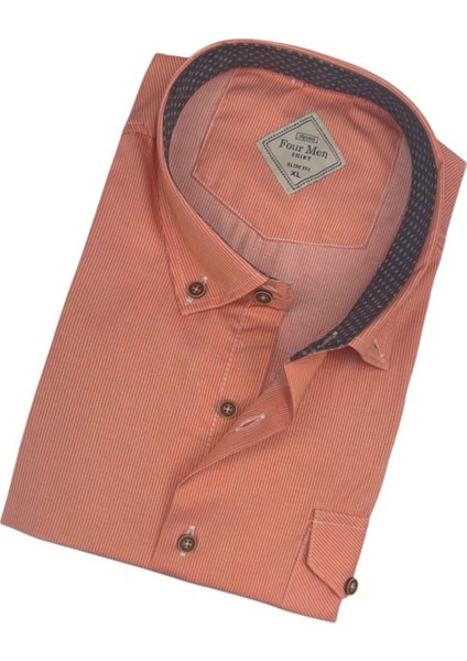 Pamuklu Uzun Kollu Erkek Gömlek (Slim Fit Kalıp)