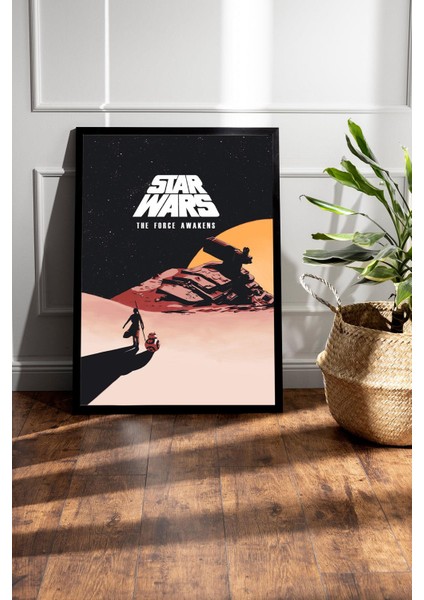 Star Wars The Force Awakens Çerçeveli Tablo - Uzay Savaşları Fim Posteri Tablo fiyatları