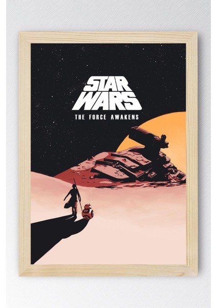 Star Wars The Force Awakens Çerçeveli Tablo - Uzay Savaşları Fim Posteri Tablo