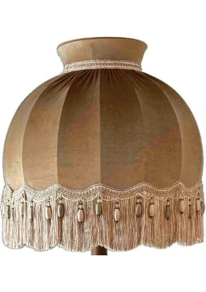 Vizon Renk Kadife Lambader Şapka Vintage 50 x 50 cm LM01298-1