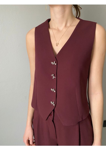 Fiyonk Taşlı Yelek Pantolon Takım fiyatları