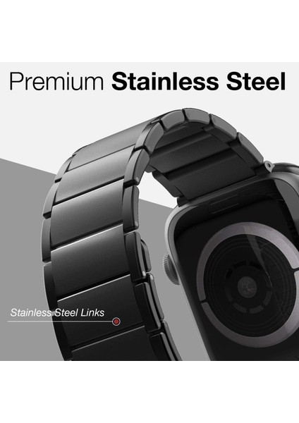 Watch Ultra 49MM Uyumlu Magnetik Metal Kordon Classic Serisi Siyah