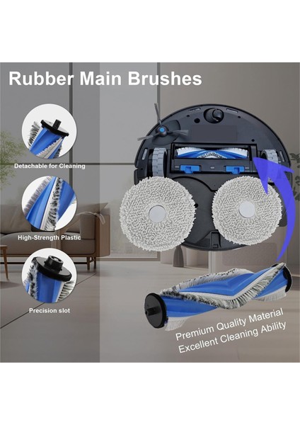 Ecovacs Deebot T30S/ T30S Combo Robot Süpürge Yedek Parçaları Ana Yan Fırça Hepa Filtre Paspas Pedi Toz Torbaları (Yurt Dışından) modelleri