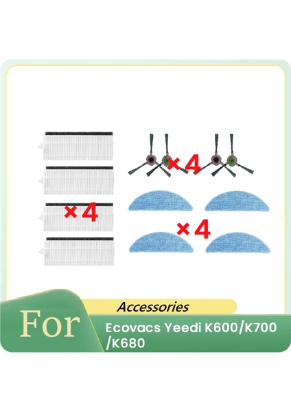 Ecovacs Yeedi K600/K700/K680 Süpürme Robotu Aksesuarları Temizleyici Parçaları Değişimi Için 12 Adet (Yurt Dışından)