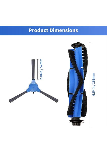 Eufy Robovac 11S, G30/ Edge/hibrit, G15, G20/HIBRIT, G35, G40/HIBRIT, Coredy R550 650 3500 Için Yedek Fırça (Yurt Dışından) modelleri