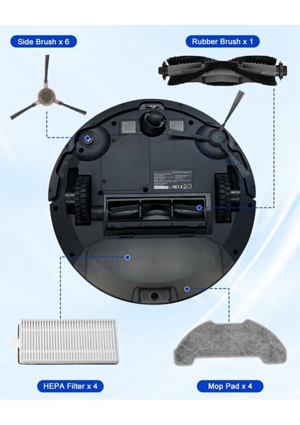 Airrobo P20 Robot Süpürge Ana Yan Fırçalar Hepa Filtreler Paspas Bezi Toz Torbaları Yedek Parçalar (Yurt Dışından) fırsatları