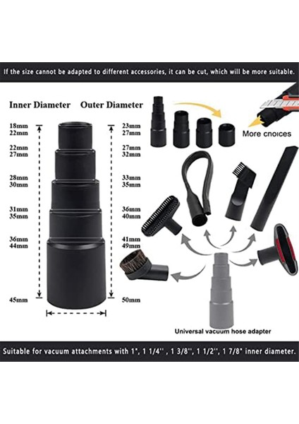 11 Adet Evrensel Vakum Bağlantı Kiti 1-1/4 Inç Vakum Hortumu Adaptörü Islak Kuru Plastik Elektrikli Süpürgeler Aksesuarları (Yurt Dışından) modelleri