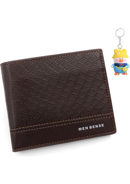 Erkek Kısa Cüzdan Moda Iki Katlı Para Cüzdanı Büyük Kapasiteli Çoklu Kart Yuvası Erkek Cüzdanı (Yurt Dışından)