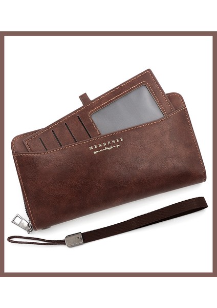 Erkek Uzun Cüzdan Çekme Kartı Fermuarlı Moda Casual Cüzdan Clutch Çantası Büyük Kapasiteli Çoklu Kart Yuvası Cep Telefonu Çantası (Yurt Dışından) indirimleri