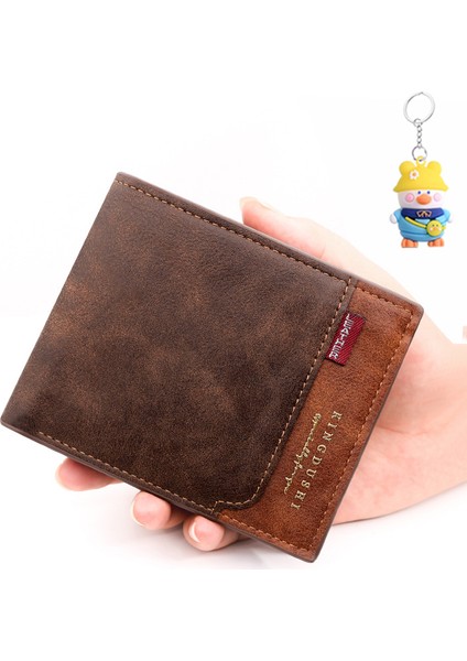 Erkek Cüzdan Kısa Cüzdan Iş Üç Katlı Ince Buzlu Büyük Kapasiteli Cüzdan (Yurt Dışından)