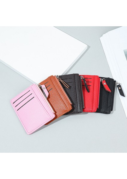 Kart Tutucu Kadın Fermuarlı Çoklu Kart Yuvası Kadın Kart Tutucu Para Cüzdanı Ultra Ince Cüzdan Kadın (Yurt Dışından) fiyatları