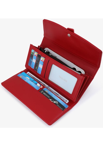 Büyük Üç Katlı Uzun Kadın Cüzdan Moda Uzun Cüzdan Kart Tutucu (Yurt Dışından) fırsatları
