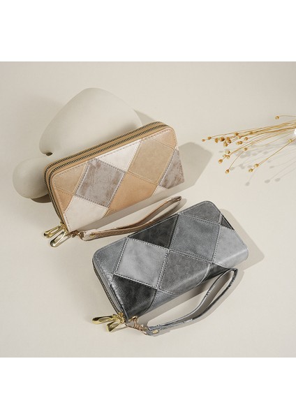 Cüzdan Kadın Çift Fermuarlı Büyük Kapasiteli Clutch Moda Çoklu Kart Yuvası Cep Telefonu (Yurt Dışından) fiyatları