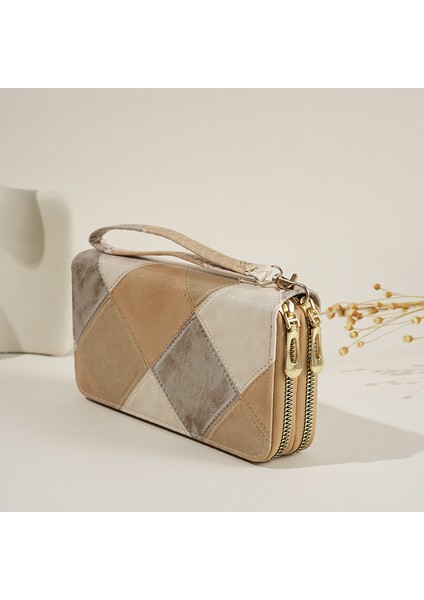 Cüzdan Kadın Çift Fermuarlı Büyük Kapasiteli Clutch Moda Çoklu Kart Yuvası Cep Telefonu (Yurt Dışından) fırsatları