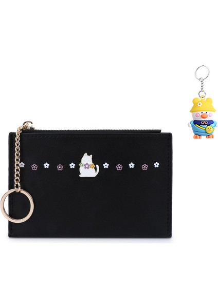 Karikatür Sevimli Kedi Kart Tutucu Uygun Çekme Tabkası Kimlik Kartı Tutucu (Yurt Dışından)