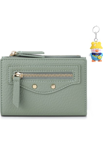 Fermuarlı Kadın Kısa Cüzdan Taşınabilir Paralar Küçük Para Cüzdanı Kart Tutucu (Yurt Dışından)
