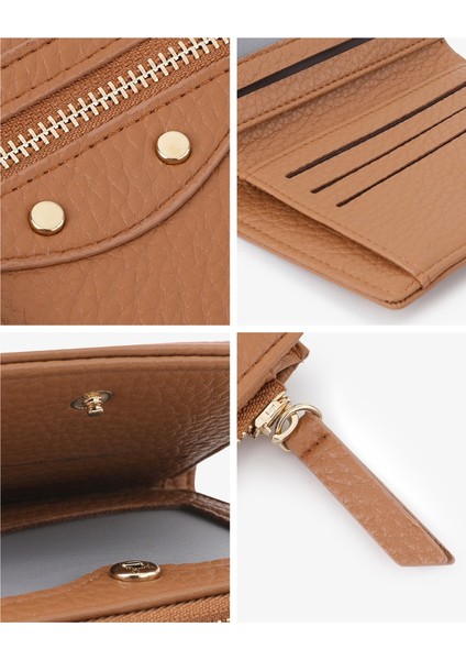 Fermuarlı Kadın Kısa Cüzdan Taşınabilir Paralar Küçük Para Cüzdanı Kart Tutucu (Yurt Dışından) indirimleri