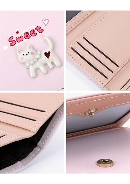 Cüzdan Kadın Yavru Kedi Sevimli Kısa Bayan Para Cüzdan Kart Tutucu (Yurt Dışından) indirimleri