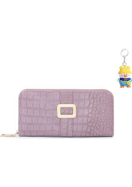 Fermuarlı Clutch Moda Bayan Uzun Cüzdan Çantası Çoklu Kart Yuvası Kart Tutucu Para Cüzdanı (Yurt Dışından)