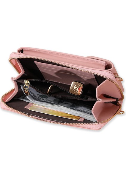 Cep Telefonu Çantası Fermuarlı Tek Omuz Küçük Crossbody Çanta Çoklu Kart Yuvası Bayanlar Cüzdanı Değişim Elli Çanta (Yurt Dışından)