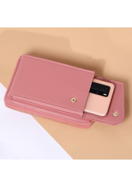 Cep Telefonu Çantası Fermuarlı Tek Omuz Küçük Crossbody Çanta Çoklu Kart Yuvası Bayanlar Cüzdanı Değişim Elli Çanta (Yurt Dışından)
