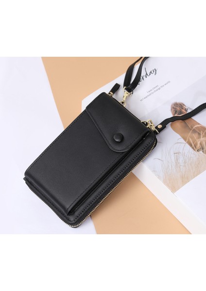 Cep Telefonu Çantası Fermuarlı Tek Omuz Küçük Crossbody Çanta Çoklu Kart Yuvası Bayanlar Cüzdanı Değişim Elli Çanta (Yurt Dışından)