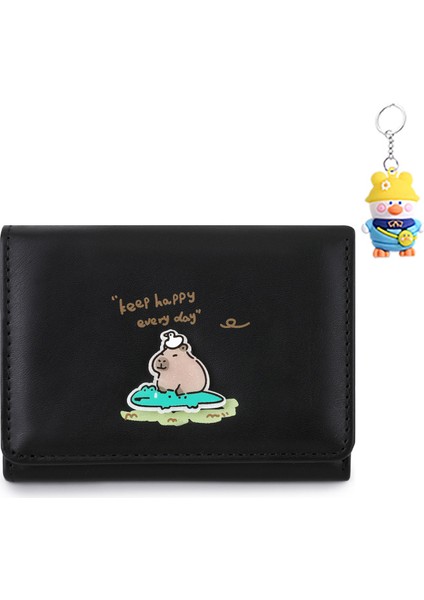 Kız Karikatür Sevimli Cüzdan Pembe Kapibala Depolama Bozuk Para Cüzdanı Kimlik Çantası (Yurt Dışından)