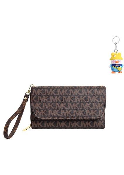 Bayanlar Moda Fermuar Toka Büyük Kapasiteli Clutch Omuz Cep Telefonu Çantası Crossbody Çanta (Yurt Dışından)