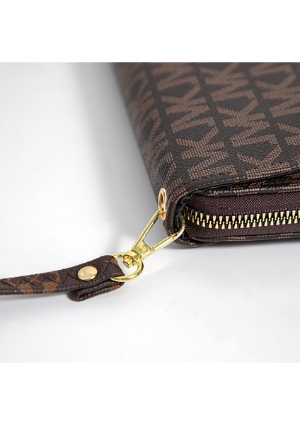 Bayanlar Moda Fermuar Toka Büyük Kapasiteli Clutch Omuz Cep Telefonu Çantası Crossbody Çanta (Yurt Dışından) modelleri