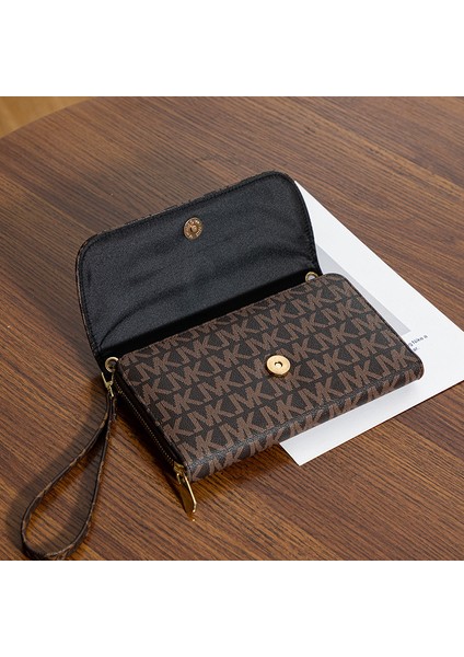 Bayanlar Moda Fermuar Toka Büyük Kapasiteli Clutch Omuz Cep Telefonu Çantası Crossbody Çanta (Yurt Dışından) fırsatları