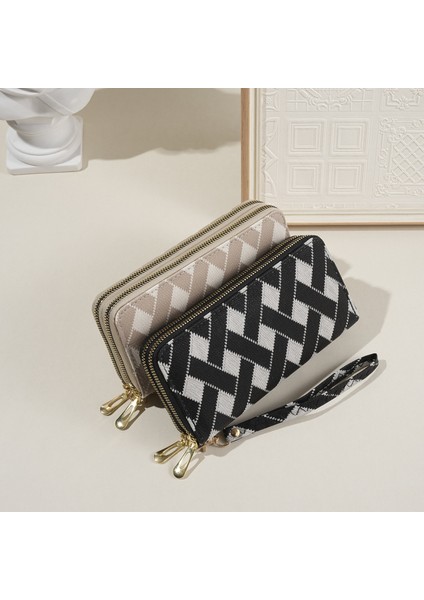 Cüzdan Kadın Moda Çift Fermuarlı Büyük Kapasiteli Cep Telefonu Çantası Çoklu Kart Yuvası Değişim Clutch (Yurt Dışından) fiyatları