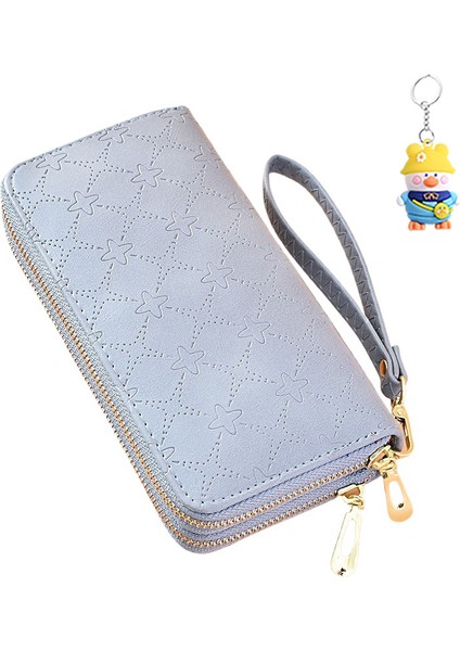 Uzun Cüzdan Bayanlar Büyük Kapasiteli Clutch Kadın Çift Katmanlı Fermuarlı Cep Telefonu Çantası (Yurt Dışından)