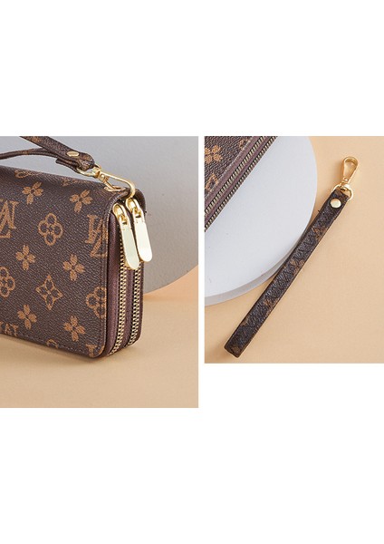 Uzun Cüzdan Kadın Büyük Kapasiteli Çift Fermuarlı Cep Telefonu Çantası Clutch (Yurt Dışından) indirimleri