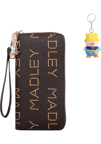 Cüzdan Kadın Uzun Bayan Elli Cep Telefonu Çantası Fermuarlı Cüzdan Büyük Kapasiteli Kart Tutucu (Yurt Dışından)