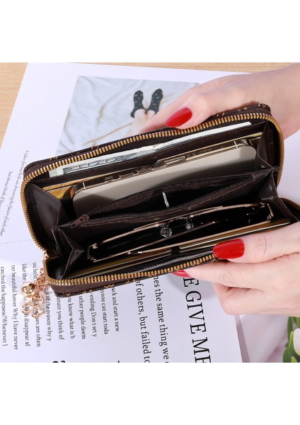 Cüzdan Kadın Uzun Bayan Elli Cep Telefonu Çantası Fermuarlı Cüzdan Büyük Kapasiteli Kart Tutucu (Yurt Dışından) fiyatları