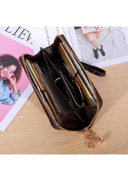 Cüzdan Kadın Uzun Bayan Elli Cep Telefonu Çantası Fermuarlı Cüzdan Büyük Kapasiteli Kart Tutucu (Yurt Dışından) modelleri