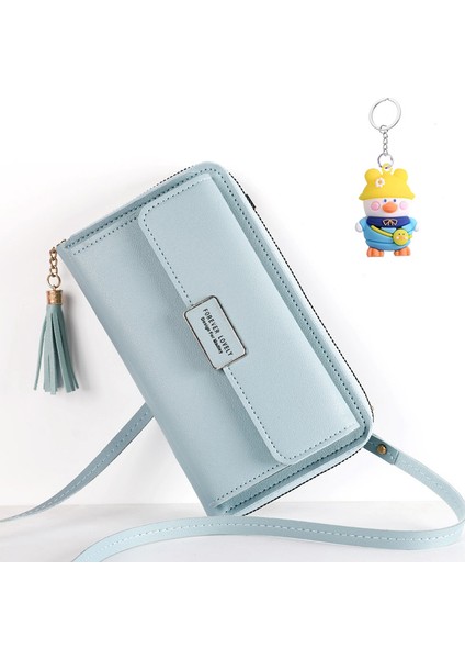 Büyük Kapasiteli Cep Telefonu Çantası Küçük Omuz Crossbody Fermuarlı Çanta Çok Fonksiyonlu Uzun Clutch Bayan Cüzdanı (Yurt Dışından)