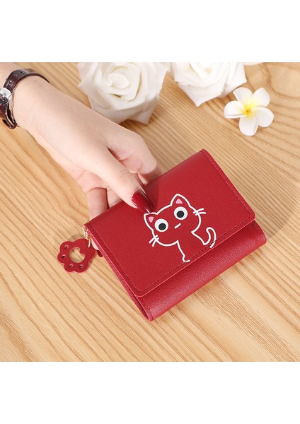 Karikatür Sevimli Cüzdan Kadın Kısa Üç Katlı Kedi Kız Küçük Cüzdan Cüzdan Kadın Toprak Cüzdan El Tutuşu (Yurt Dışından) fiyatları