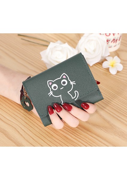Karikatür Sevimli Cüzdan Kadın Kısa Üç Katlı Kedi Kız Küçük Cüzdan Cüzdan Kadın Toprak Cüzdan El Tutuşu (Yurt Dışından) indirimleri