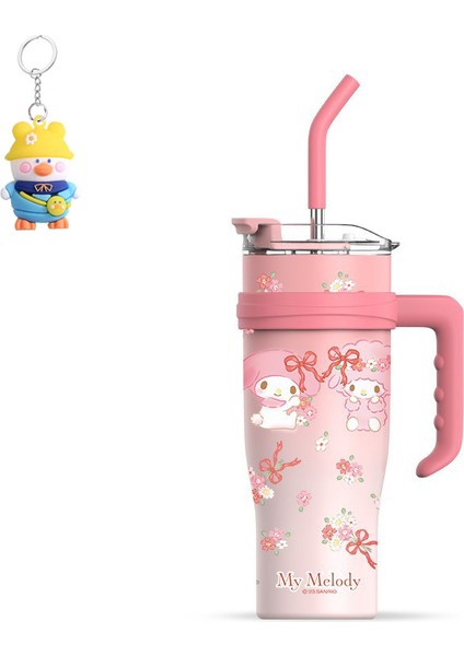 Sanrio Big Mac Termos Bardağı Büyük Kapasiteli Su Bardağı Pipetli Buz Bardağı Araba Bardağı (Yurt Dışından)