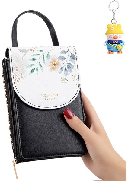 Dokunmatik Ekranlı Cep Telefonu Çantası Kadın Tek Omuz Crossbody Moda Küçük Kare Çanta El Çantası Büyük Kapasiteli Çok Fonksiyonlu Kadın (Yurt Dışından)