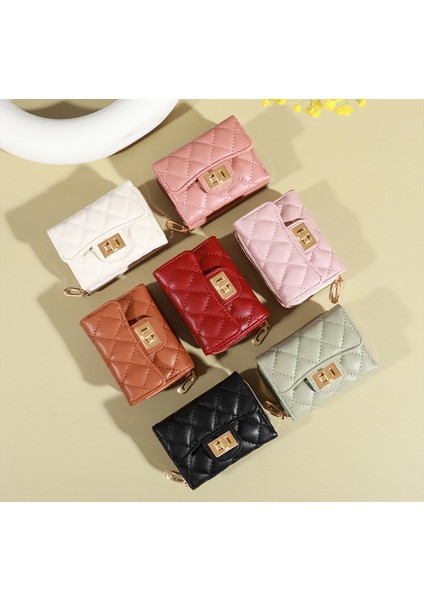 Küçük Cüzdan Kadın Kısa Mini Öğrenci Para Cüzdanı Bayanlar Clutch Çok Fonksiyonlu Katlanır Cüzdan (Yurt Dışından)