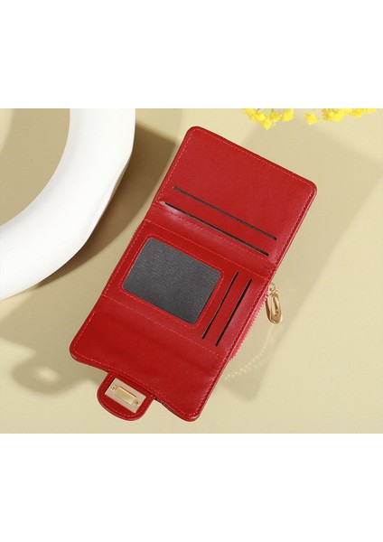 Küçük Cüzdan Kadın Kısa Mini Öğrenci Para Cüzdanı Bayanlar Clutch Çok Fonksiyonlu Katlanır Cüzdan (Yurt Dışından)