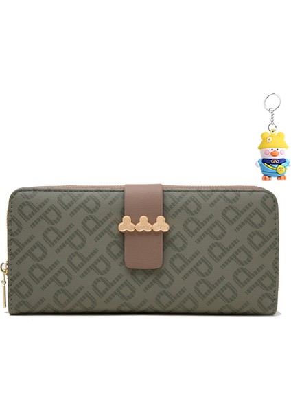 Cüzdan Kadın Uzun Moda Toka Katlanır Clutch Fermuarlı Çanta Kart Tutucu (Yurt Dışından)