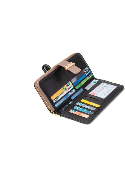 Cüzdan Kadın Uzun Moda Toka Katlanır Clutch Fermuarlı Çanta Kart Tutucu (Yurt Dışından) indirimleri