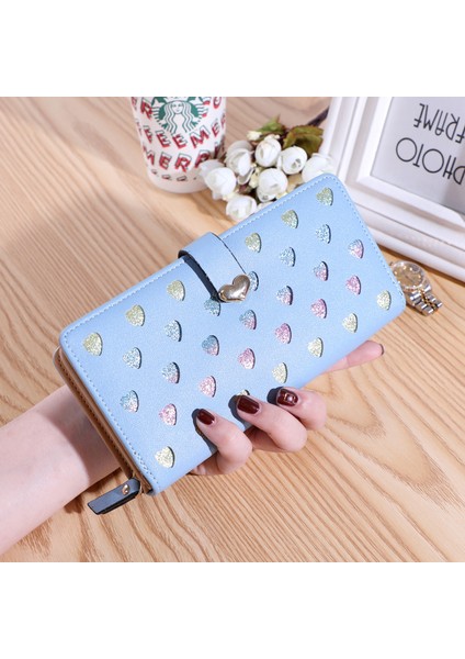 Moda Bayan Uzun Iki Katlı Cüzdan Cüzdan Clutch Cep Telefonu Çantası Kart Tutucu (Yurt Dışından)