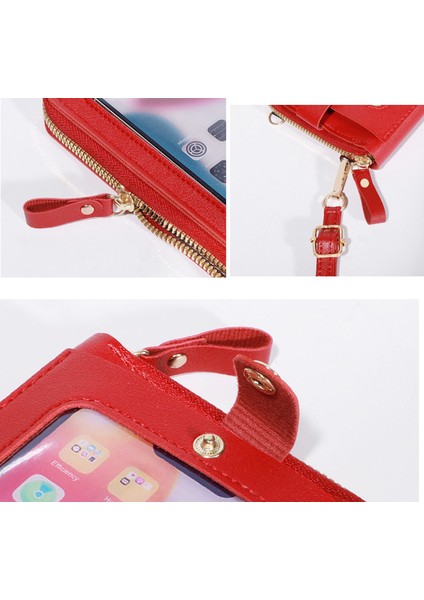 Cep Telefonu Çantası Kadın Çok Fonksiyonlu Dokunmatik Ekran Tek Omuz Crossbody Küçük Çanta Şeffaf Cep (Yurt Dışından) fırsatları