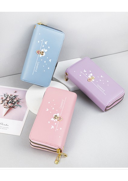 Uzun Cüzdan Kadın Büyük Kapasiteli Cep Telefonu Çantası Bilek Kayışı Clutch Kart Tutucu (Yurt Dışından) indirimleri