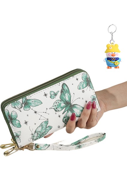 Bayan Cüzdanı Moda Basit Atmosferik Cep Telefonu Çantası Çift Fermuarlı Clutch Kart Tutucu (Yurt Dışından)