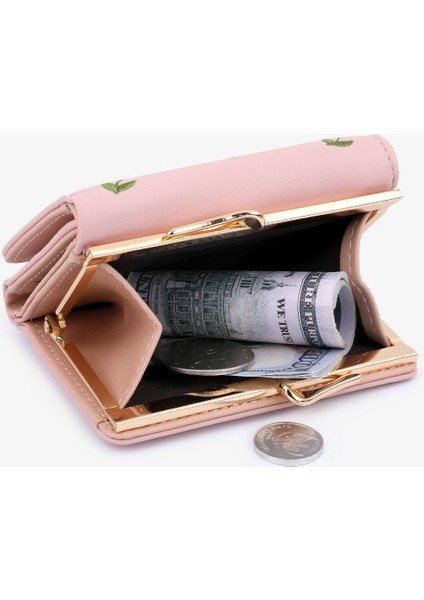 Nakış Üç Katlı Kadın Cüzdan Çoklu Kart Yuvası Kısa Değişiklik Tutucu Kart Tutucu (Yurt Dışından) fırsatları